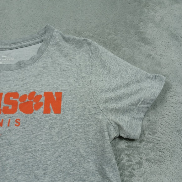 Clemson Tigers Shirt Womens Medium Gray Nike Tennis - Picture 2 of 8